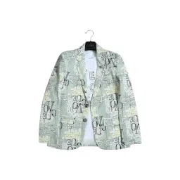 Cavio Kids Green Printed Full Sleeves T-Shirt with Blazer-picture-29