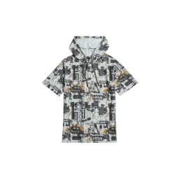 Cavio Kids Grey & White Cotton Printed T-Shirt-picture-27