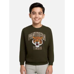 Cavio Kids Olive Printed Full Sleeves T-Shirt-picture-11