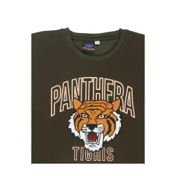 Cavio Kids Olive Printed Full Sleeves T-Shirt image 3