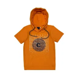 Cavio Kids Orange Cotton Printed T-Shirt-picture-38