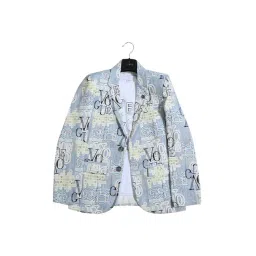 Cavio Kids Sea Green Printed Full Sleeves T-Shirt with Blazer-picture-34