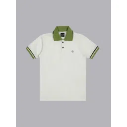 Cavio Kids White & Olive Solid Polo T-Shirt-picture-21