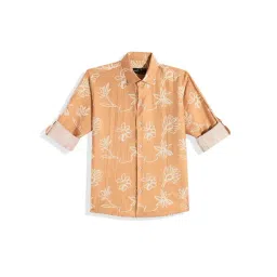 Cavio Orange Cotton Printed Shirt-picture-27