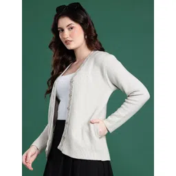 Cayman Cable Knit V-Neck Woollen Cardigan-picture-12