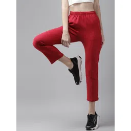 Cayman Women Red Solid Cropped Track Pants-picture-23