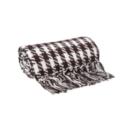 cazimo Brown Woven Cotton Checkered 50X60 Inches Throw image 3