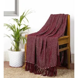 cazimo Wine Cotton 60x50 Inches Throw-picture-29