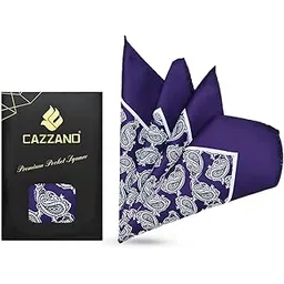 cazzano Pocket Square Purple Printed Colour Solid Men for Suaitable for Suit & Blazer-picture-28