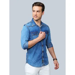 cazzba Men Regular Fit Solid Cut Away Collar Casual Shirt-picture-22
