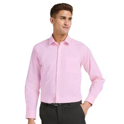 CB-COLEBROOK Men Solid Spread Collar Cotton Formal Shirt-picture-11