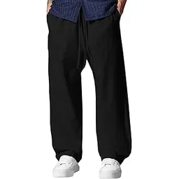 cb-colebrook Mens Casual Linen Pants Loose Fit Elastic Drawstring Waist Straight-Legs Summer Yoga Beach Long Pants Casual Comfy Trousers with Pockets (Linen-1052)-picture-25