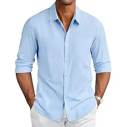 cb-colebrook Men's Long Sleeve Button Down Shirts Casual Cotton Linen Shirts Summer Beach Shirt for Mens Top-picture-16