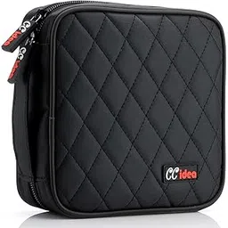 CCidea 40 Capacity CD or DVD Case Holder Portable Wallet Disc Storage Binder Nylon CD Bag for Car, Home, Office and Travel Carrying Protector Organizer (Black)-picture-38