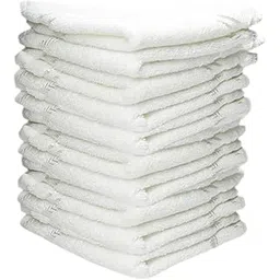 cdeck Antique Hub 00% Cotton Face Hanky, Face Towel, Handkerchiefs (10X10 inch_Solid White_12 Pieces)-picture-17