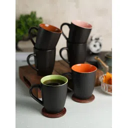 CDI Black & Green 6 Pcs Ceramic Matte Mugs-picture-11