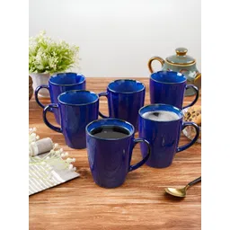 CDI Blue & Black 6 Pieces Ceramic Glossy Mugs 280ml-picture-26