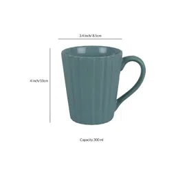 CDI Blue & Green 6 Pieces Textured Ceramic Glossy Mugs 300ml Each image 2