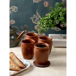 CDI Brown 4 Pieces Dishwasher Safe Ceramic Matte Kulladhs 150 ML Each-picture-41