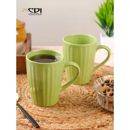 CDI Green Handcrafted and Hand Painted Textured Ceramic Glossy Mugs Set of Cups and Mugs-picture-20