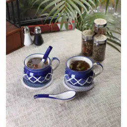 cdi (Set of 2) 350 ML Blue Ceramic Soup Bowl-picture-36