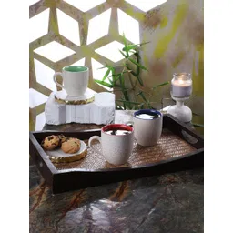 CDI Set Of 6 White Marble Textured Medium Size Ceramic Tea Cups-picture-37