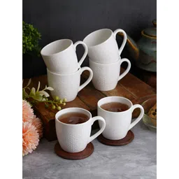 CDI White Checked Textured Bone China Glossy Mugs Set of Cups and Mugs-picture-36
