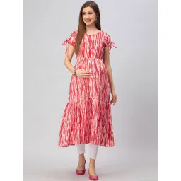 CEE-18 Abstract Printed  A-Line Maternity Feeding Ethnic Dress-picture-32