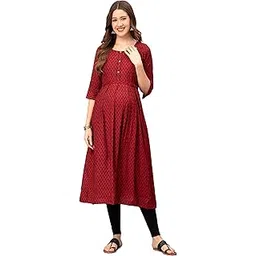 cee 18 Women Cotton A-Line Maternity Wear Kurti-picture-39