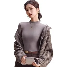 celary Women’s Winter Solid Full Sleeve Stretchable Slim Fit Top || High Neck Thermal Inner Top for Winter Layering || Soft & Warm Base Layer for Women Without Fleece-picture-53