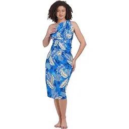 celby Blue Lightweight Printed Summer Sarong Coverup For Women-picture-41