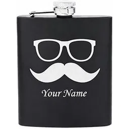 Celebr8 Stainless Steel Hip Flask for Liquor 210 ml (7 Oz), Black | Leak Proof Pocket Bottle for Whiskey Vodka Wine | Portable Alcohol Flask | Christmas & Birthday Gift for Boyfriend, Husband & Men-picture-26