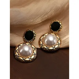 Celestique Gold-Plated Contemporary Drop Earrings-picture-40