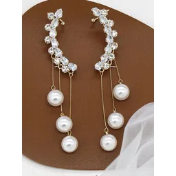 Celestique Gold-Plated Contemporary Drop Earrings-picture-32