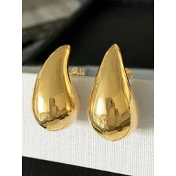 Celestique Gold-Plated Teardrop Shaped Drop Earrings-image-28
