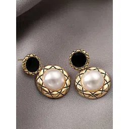 Celestique Korean Pearls Beaded Contemporary Drop Earrings-picture-25