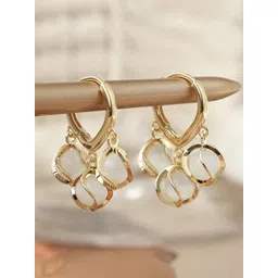Celestria Artificial Beaded Contemporary Korean Hoop Earrings-picture-36