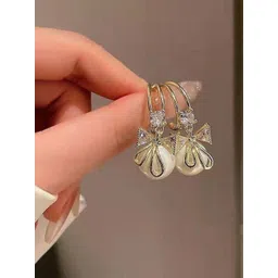 Celestria Contemporary Korean Half Hoop Earrings-picture-16