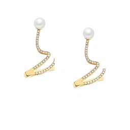 Celestria Korean Artificial Stones Studded & Beaded Contemporary Ear Cuffs-picture-40