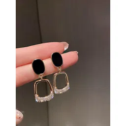 Celestria Korean Artificial Stones Studded Contemporary Drop Earrings-picture-27