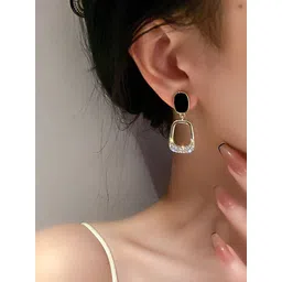 Celestria Korean Artificial Stones Studded Contemporary Drop Earrings-picture-26