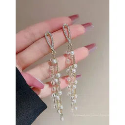 Celestria Korean Contemporary Shaped Drop Earrings image 1