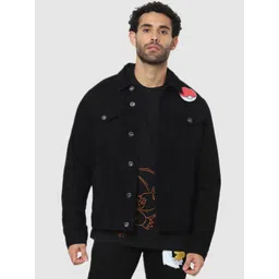 Celio Men Black Pokemon Print Tailored Cotton Jacket-picture-13