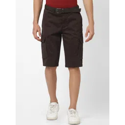 Celio Men Brown Solid Regular Fit Cargo Shorts-picture-23