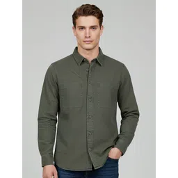 Celio Men Classic Oversized Fit Solid Spread Collar Cotton Casual Shirt-picture-38