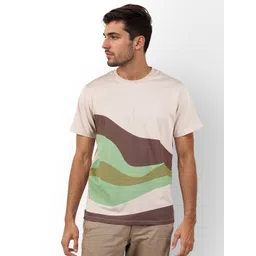 Celio Men Colourblocked Printed Round Neck Cotton T-Shirt-picture-32