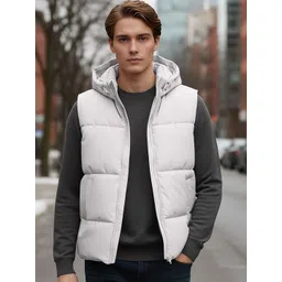 Celio Men Hooded Solid Lightweight Puffer Jacket-picture-20