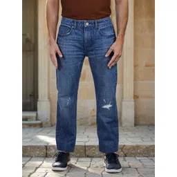 Celio Men Jean Straight Fit Low Distress Stretchable Jeans-picture-13