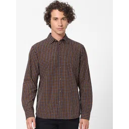 Celio Men Navy Blue Checked Casual Shirt-picture-26