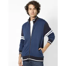 Celio Men Navy Blue Colourblocked Sweatshirt-picture-32